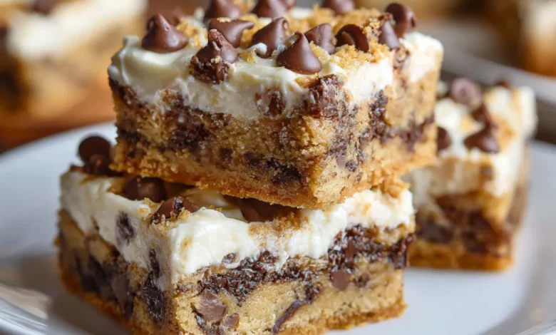 Chocolate Chip Cookie Bars with Cookie Dough Frosting