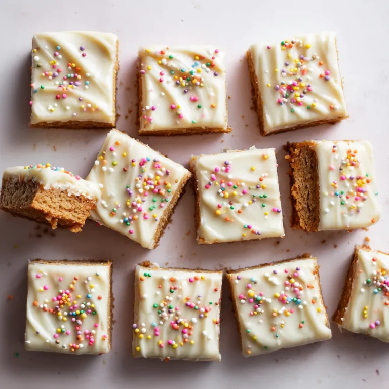chocolate chip cookie bars with cookie dough frosting served with ice cream