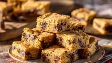 Chocolate chip cookie bars with yellow cake mix