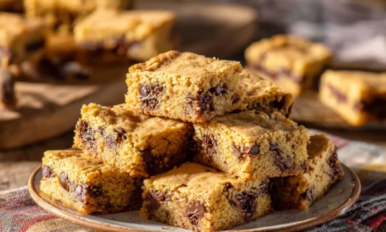 Chocolate chip cookie bars with yellow cake mix