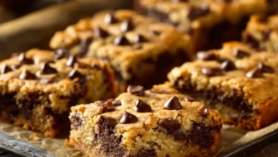 classic chocolate chip cookie bars on tray