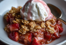 Classic Strawberry Rhubarb Crisp Dessert