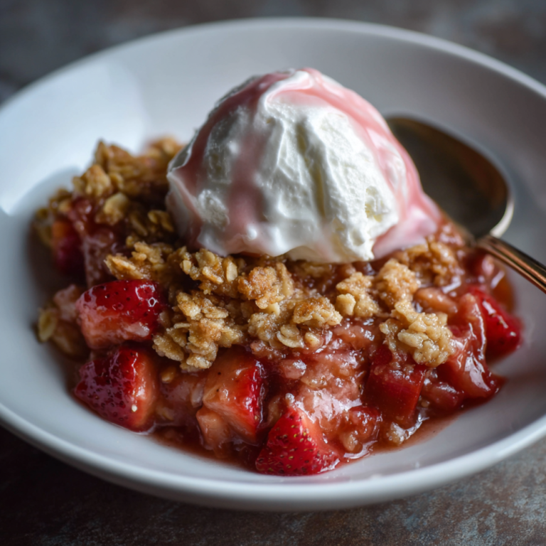 Classic Strawberry Rhubarb Crisp Dessert