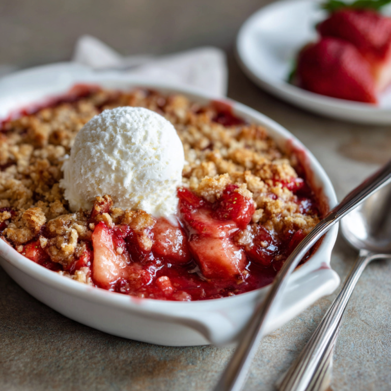 Easy Strawberry Rhubarb Crisp – The Cozy Dessert I Bake When My Kitchen Needs a Little Love
