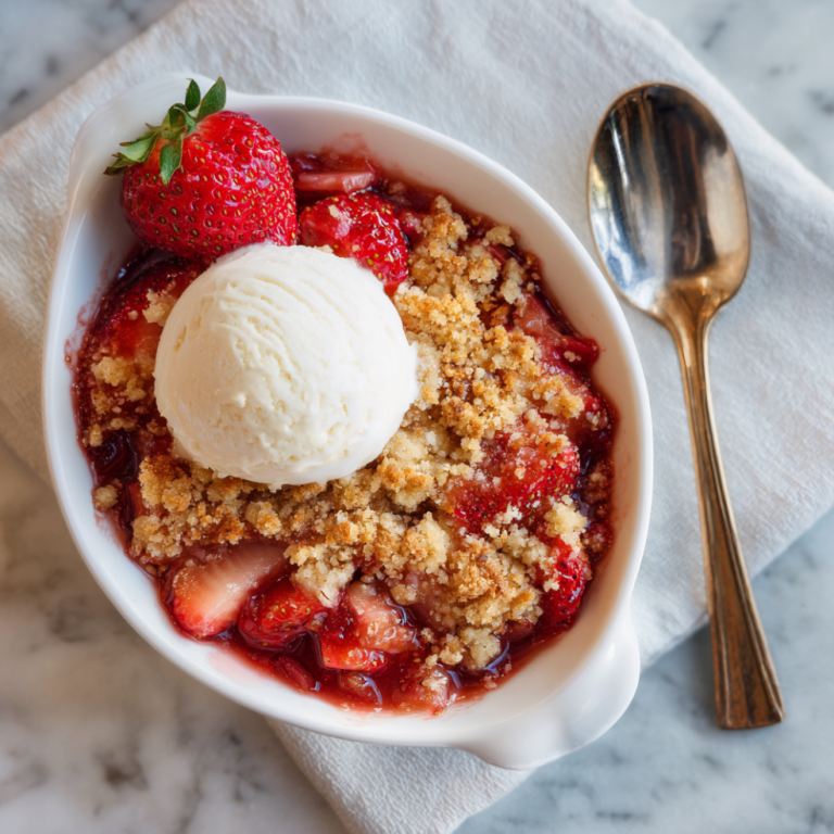 Homemade Strawberry Rhubarb Crisp – A Sweet and Tangy Dessert That Feels Like Home