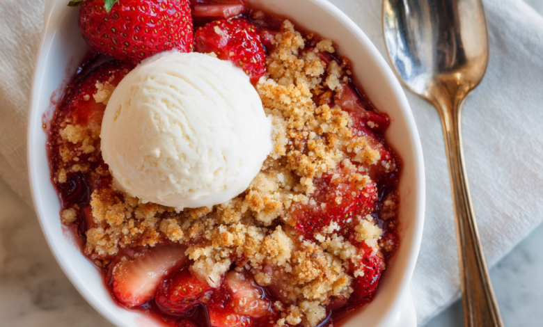 Homemade Strawberry Rhubarb Crisp – A Sweet and Tangy Dessert That Feels Like Home
