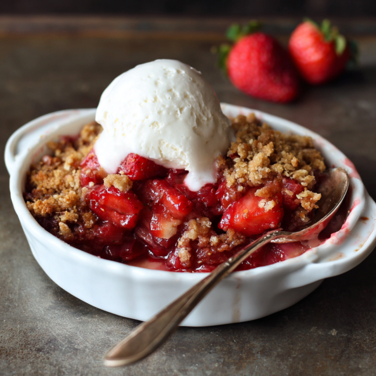 Simple Strawberry Rhubarb Crisp – Cozy, Sweet, and Easy to Make