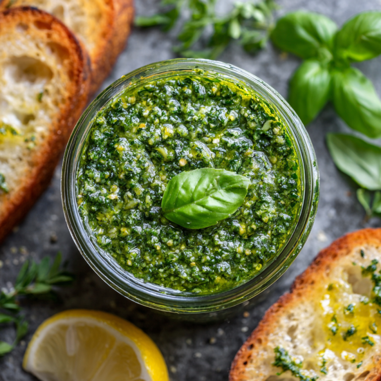 Vegan Basil Pesto – Fresh, Vibrant, and Full of Green Flavor