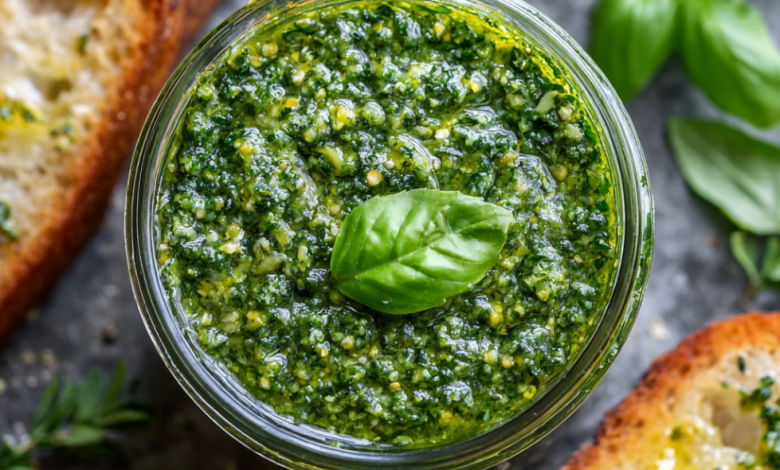 Vegan Basil Pesto – Fresh, Vibrant, and Full of Green Flavor
