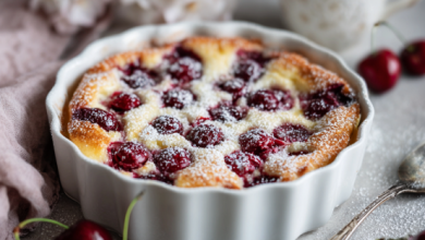 Cherry Clafoutis with Cream