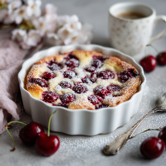 Cherry Clafoutis with Cream