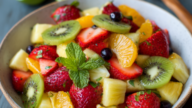 Fruit Salad with Honey Lime Dressing