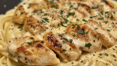 Garlic Parmesan Chicken Alfredo Made with Fresh Ingredients