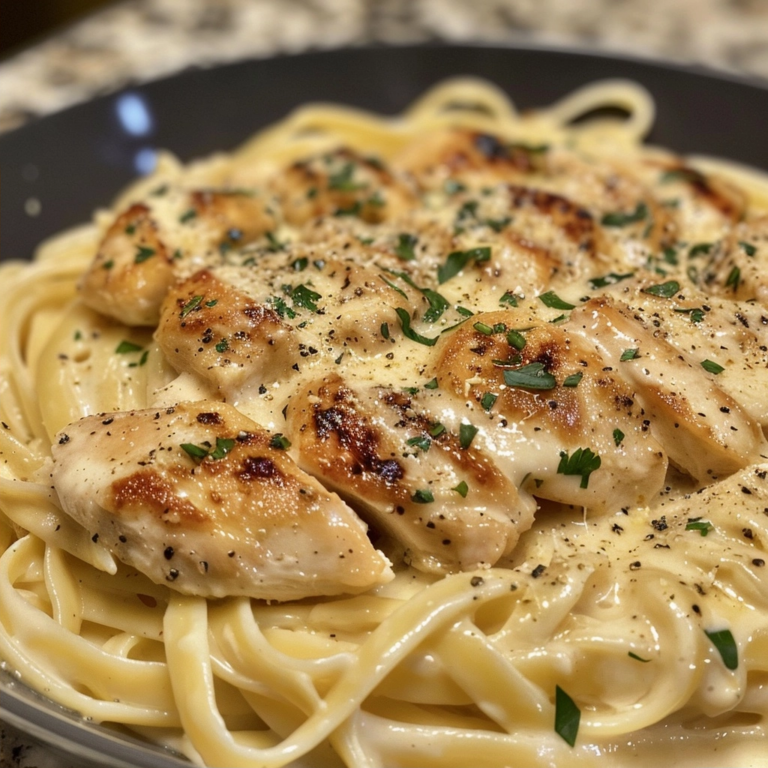 Garlic Parmesan Chicken Alfredo Made with Fresh Ingredients