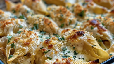 Cheesy Chicken Alfredo Stuffed Shells