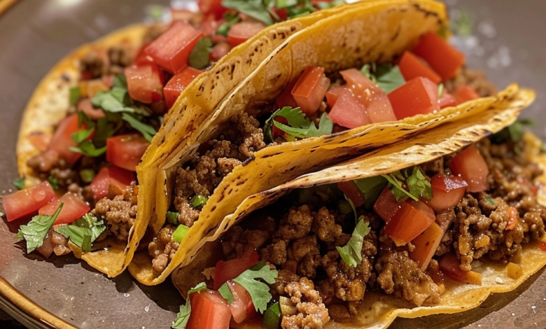Crispy Baked Ground Beef Tacos with Crispy Tortillas
