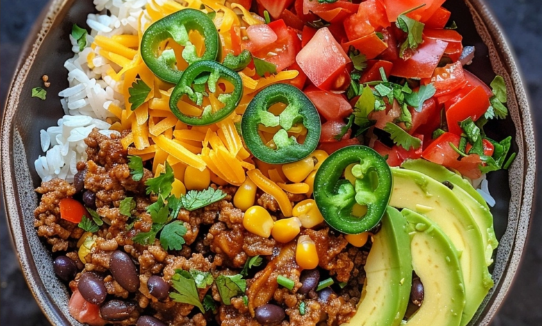 Ground Beef Taco Rice Bowl Recipe: A Flavorful One-Pan Dinner