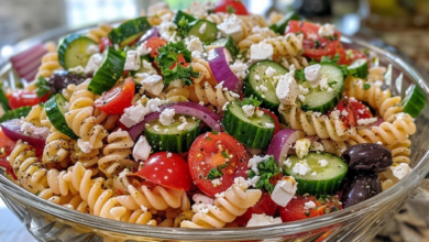 Greek Pasta Salad with Fresh Herbs and Feta