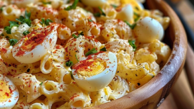Deviled Egg Pasta Salad with Crisp Veggies