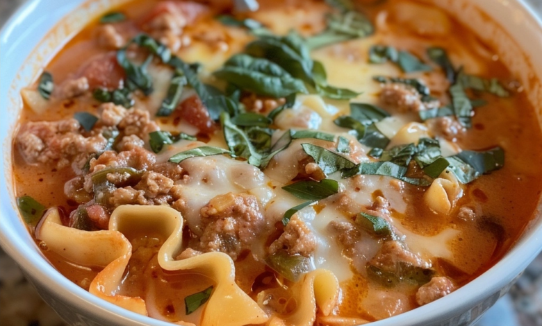 Easy Creamy Lasagna Soup Recipe