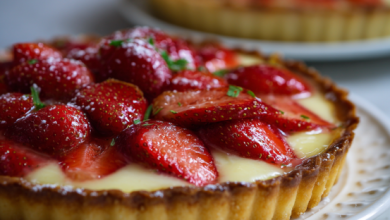 Strawberry Tart with Custard