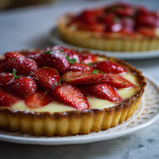 Strawberry Tart with Custard
