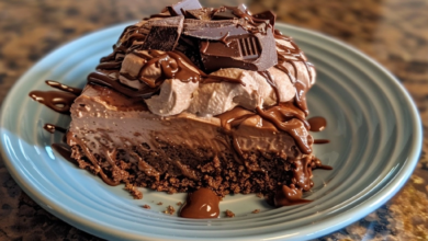 No Bake Chocolate Dessert With Crunchy Topping