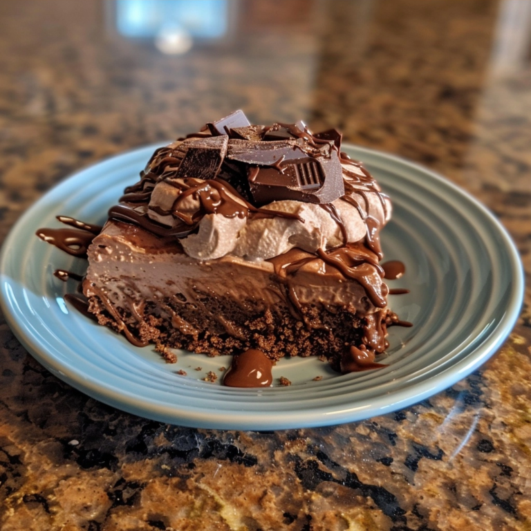 No Bake Chocolate Dessert With Crunchy Topping