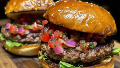 Classic Beef Burgers with Homemade Relich