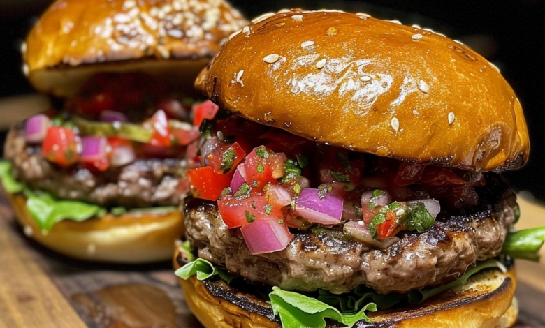 Classic Beef Burgers with Homemade Relich